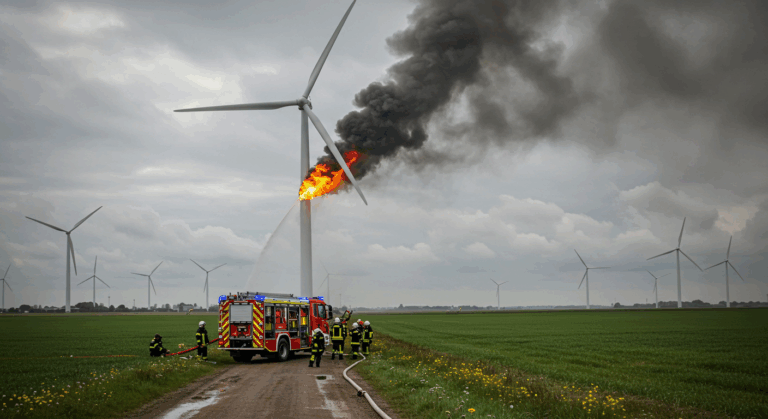Pożar turbiny wiatrowej w Holandii – przyczyny i skutki